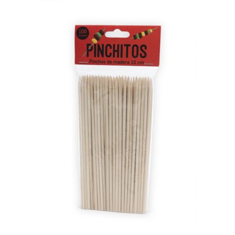 PALILLOS PINCHOS 15CM PQ/100UNI. C/20PQ.